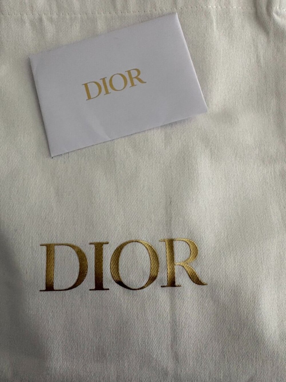 Set of Two Dior Shoe Dust Bags White with Gold Letters - Picture 7 of 9